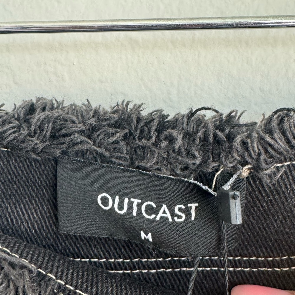 Outcast Black Wynn Denim Mini Skirt with Buckle Details and One Pocket NWT - Picture 2 of 15